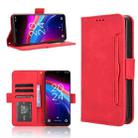 For TCL 503 Skin Feel Calf Texture Card Slots Leather Phone Case(Red) - 1