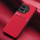 For OnePlus Ace 2 Pro Classic Tilt Strip Grain Magnetic Shockproof PC + TPU Phone Case(Red) - 1