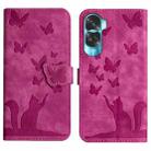 For Honor 90 Lite / X50i Butterfly Cat Embossing Flip Leather Phone Case(Pink) - 1