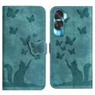 For Honor 90 Lite / X50i Butterfly Cat Embossing Flip Leather Phone Case(Wathet) - 1