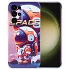 For Samsung Galaxy S23 Ultra 5G Painted Pattern Precise Hole PC Phone Case(Orange Astronaut) - 1