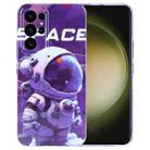For Samsung Galaxy S23 Ultra 5G Painted Pattern Precise Hole PC Phone Case(Purple Astronaut) - 1