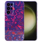 For Samsung Galaxy S23 Ultra 5G Painted Pattern Precise Hole PC Phone Case(Black Red Graffiti) - 1