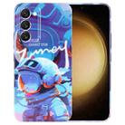 For Samsung Galaxy S23+ 5G Painted Pattern Precise Hole PC Phone Case(Blue Paint Astronaut) - 1