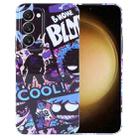 For Samsung Galaxy S23+ 5G Painted Pattern Precise Hole PC Phone Case(Purple Comics) - 1