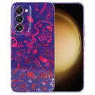 For Samsung Galaxy S23+ 5G Painted Pattern Precise Hole PC Phone Case(Black Red Graffiti) - 1