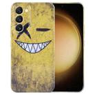 For Samsung Galaxy S23+ 5G Painted Pattern Precise Hole PC Phone Case(Yellow Background Smiling) - 1