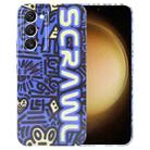 For Samsung Galaxy S23+ 5G Painted Pattern Precise Hole PC Phone Case(Blue SCR) - 1
