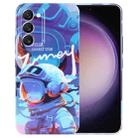 For Samsung Galaxy S23 5G Painted Pattern Precise Hole PC Phone Case(Blue Paint Astronaut) - 1