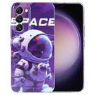 For Samsung Galaxy S23 5G Painted Pattern Precise Hole PC Phone Case(Purple Astronaut) - 1