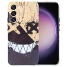 For Samsung Galaxy S23 5G Painted Pattern Precise Hole PC Phone Case(Black Yellow Smiling) - 1