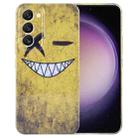 For Samsung Galaxy S23 5G Painted Pattern Precise Hole PC Phone Case(Yellow Background Smiling) - 1