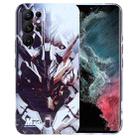 For Samsung Galaxy S22 Ultra 5G Painted Pattern Precise Hole PC Phone Case(Golden Robot) - 1