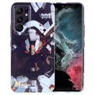 For Samsung Galaxy S22 Ultra 5G Painted Pattern Precise Hole PC Phone Case(Grey Robot) - 1