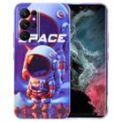 For Samsung Galaxy S22 Ultra 5G Painted Pattern Precise Hole PC Phone Case(Orange White Astronaut) - 1