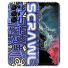 For Samsung Galaxy S22 Ultra 5G Painted Pattern Precise Hole PC Phone Case(Blue SCR) - 1