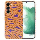 For Samsung Galaxy S22+ 5G Painted Pattern Precise Hole PC Phone Case(Orange Label) - 1