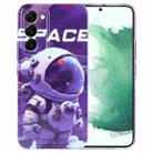 For Samsung Galaxy S22+ 5G Painted Pattern Precise Hole PC Phone Case(Purple Astronaut) - 1