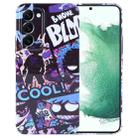 For Samsung Galaxy S22+ 5G Painted Pattern Precise Hole PC Phone Case(Purple Comics) - 1