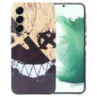 For Samsung Galaxy S22+ 5G Painted Pattern Precise Hole PC Phone Case(Black Yellow Smiling) - 1