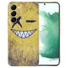 For Samsung Galaxy S22+ 5G Painted Pattern Precise Hole PC Phone Case(Yellow Background Smiling) - 1