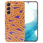 For Samsung Galaxy S22 5G Painted Pattern Precise Hole PC Phone Case(Orange Label) - 1