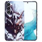 For Samsung Galaxy S22 5G Painted Pattern Precise Hole PC Phone Case(Golden Robot) - 1