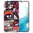 For Samsung Galaxy S22 5G Painted Pattern Precise Hole PC Phone Case(Orange Comics) - 1