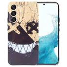 For Samsung Galaxy S22 5G Painted Pattern Precise Hole PC Phone Case(Black Yellow Smiling) - 1