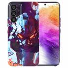 For Samsung Galaxy A73 5G Painted Pattern Precise Hole PC Phone Case(Orange Robot) - 1