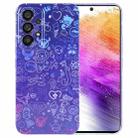 For Samsung Galaxy A73 5G Painted Pattern Precise Hole PC Phone Case(Blue Purple Graffiti) - 1