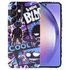 For Samsung Galaxy A54 5G Painted Pattern Precise Hole PC Phone Case(Purple Comics) - 1