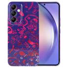 For Samsung Galaxy A54 5G Painted Pattern Precise Hole PC Phone Case(Black Red Graffiti) - 1