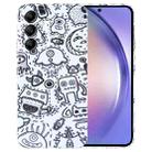 For Samsung Galaxy A54 5G Painted Pattern Precise Hole PC Phone Case(Block Monster) - 1