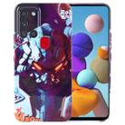 For Samsung Galaxy A21s Painted Pattern Precise Hole PC Phone Case(Orange Robot) - 1