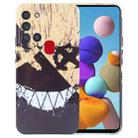 For Samsung Galaxy A21s Painted Pattern Precise Hole PC Phone Case(Black Yellow Smiling) - 1