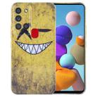 For Samsung Galaxy A21s Painted Pattern Precise Hole PC Phone Case(Yellow Background Smiling) - 1