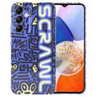 For Samsung Galaxy A14 5G Painted Pattern Precise Hole PC Phone Case(Blue SCR) - 1