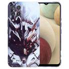 For Samsung Galaxy A12 Painted Pattern Precise Hole PC Phone Case(Golden Robot) - 1