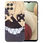 For Samsung Galaxy A12 Painted Pattern Precise Hole PC Phone Case(Black Yellow Smiling) - 1