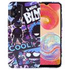 For Samsung Galaxy A04e Painted Pattern Precise Hole PC Phone Case(Purple Comics) - 1