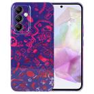 For Samsung Galaxy A35 5G Painted Pattern Precise Hole PC Phone Case(Black Red Graffiti) - 1