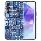 For Samsung Galaxy A55 5G Painted Pattern Precise Hole PC Phone Case(Green Plaid) - 1
