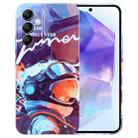 For Samsung Galaxy A55 5G Painted Pattern Precise Hole PC Phone Case(Orange Paint Astronaut) - 1