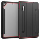 For iPad Air 2 / Air / 9.7 (2018 & 2017) Acrylic + TPU Horizontal Flip Smart Leather Case with Three-folding Holder & Pen Slot & Wake-up / Sleep Function(Red+Black) - 1