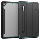 For iPad Air 2 / Air / 9.7 (2018 & 2017) Acrylic + TPU Horizontal Flip Smart Leather Case with Three-folding Holder & Pen Slot & Wake-up / Sleep Function(Light Blue+Black) - 1