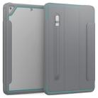 For iPad Air 2 / Air / 9.7 (2018 & 2017) Acrylic + TPU Horizontal Flip Smart Leather Case with Three-folding Holder & Pen Slot & Wake-up / Sleep Function(Light Blue+Grey ) - 1