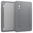 For iPad Air 2 / Air / 9.7 (2018 & 2017) Acrylic + TPU Horizontal Flip Smart Leather Case with Three-folding Holder & Pen Slot & Wake-up / Sleep Function(Grey) - 1