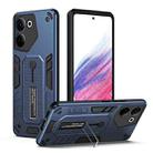 For Tecno Camon 20 Pro 4G Variety Brave Armor Finger Loop Holder Phone Case(Blue) - 1