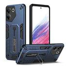 For Tecno Camon 20 Pro 5G Variety Brave Armor Finger Loop Holder Phone Case(Blue) - 1